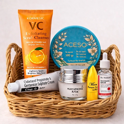 Eid combo - pearl cream - Aceso - Sasimi serum- VC Cleanser-Banana LipBalm-clop G